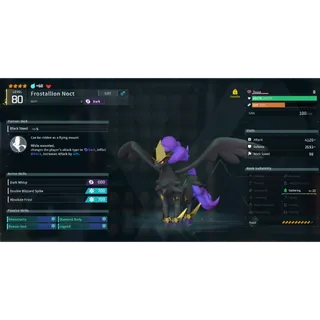 Palworld - Frostallion Noct  (4Star)(LV80)(IV Max)(Max Atk, HP, DEF)(God 4 Passive)