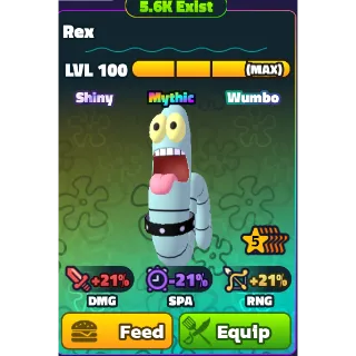 Rex[Pet] (SW)(5Star)(LV100) - Spongebob Tower Defense
