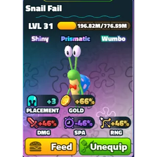 Snail Fail (SW)(Pet) - Spongebob Tower Defense