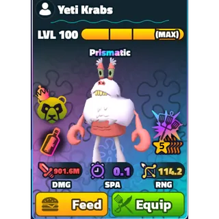 Yeti Krabs (5Star)(NC)(HDS)(LV100) - Spongebob Tower Defense
