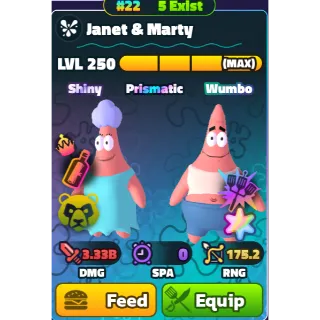 Janet & Marty (SW)(SS)(NC)(HDS)(LV250)(MAX)(Rainbox Tag #22) - Spongebob Tower Defense