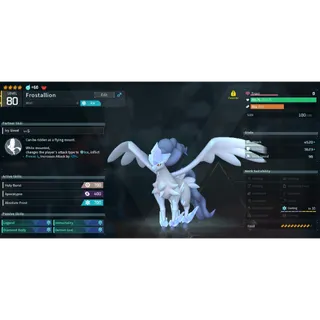 Palworld - Frostallion (4Star)(LV80)(IV Max)(Max Atk, HP, DEF)(God 4 Passive)