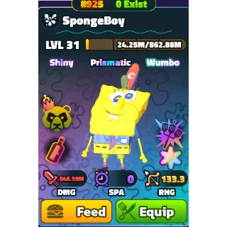 Spongeboy (SW)(SS)(NC)(HDS)(Gold Tag #925) - Spongebob Tower Defense