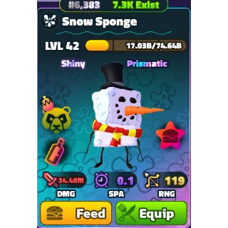 Snow Sponge (Shiny)(NC)(PP) - Spongebob Tower Defense