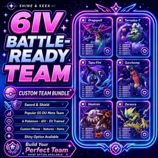 6IV Battle-Ready Team | Sword & Shield | Custom And Shiny Options