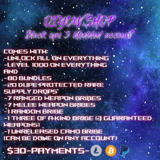 Call of Duty Black ops 3 Modded Account