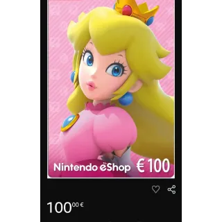 €100.00 EUR Nintendo eShop