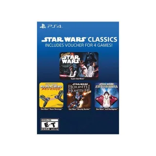 PS4 Star Wars Classics 4 Games Bundle Digital Code Voucher Super Star Wars Racer Revenge Jedi Starfighter Bounty Hunter