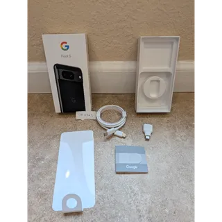Google Pixel OEM USB Cable, USB A-C Adpr, Sim Tool, Box for Pixel 8 Obsidian Black