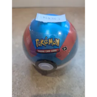 1 Pokémon TCG Pokemon Poke Ball Tin E25 Sealed 3 Booster Pack Blue/Red
