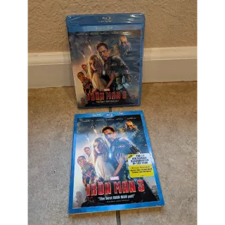 Iron Man 3 - Blu-ray + DVD Combo with Slip Cover - Blue Case - Brand New Sealed - Bonus Features