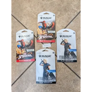 4 Magic The Gathering Play Boosters - 2 Final Fantasy 2 Spiderman - Playing Card