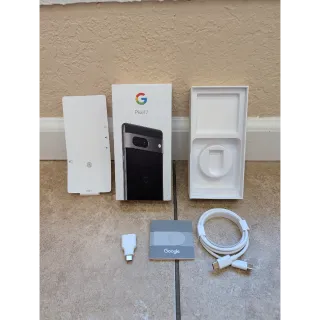 Google Pixel OEM Cable, USB Adapter, Sim Card Tool Tool, Box for Pixel 7 Black 