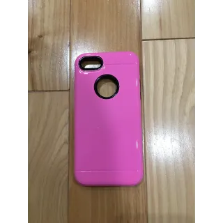 iPhone SE3 SE2 8 7 Case Hybrid Modern Slim Grip Cell Phone Case Apple Logo Cutout iPhone Case Pink