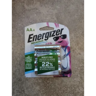 Energizer AA Batteries Double A Rechargeable 4 Count 2300 maH 1.2V Brand New - Made with Recycled Materials