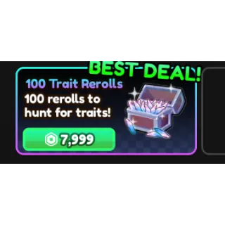 100 TRAIT REROLLS (TRAIT RRS) Anime Vanguards