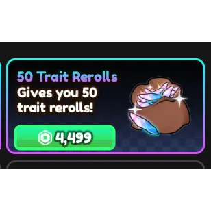 50 TRAIT REROLLS (TRAIT RRS) Anime Vanguards