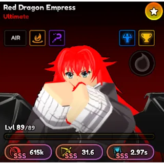 Red Dragon Empress (Rias) Unit Full SSS Stats Anime Last Stand