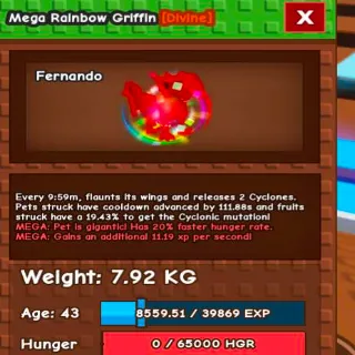 Rainbow Hatched Griffin