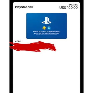 $100.00 USD PlayStation Store
