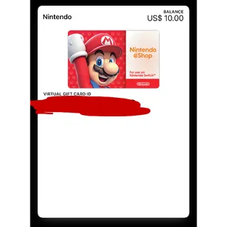 $10.00 USD Nintendo eShop