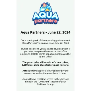 Aqua Partners Pre-Order Monopoly Go 3 Slots
