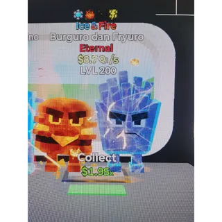 Fortnite steal the brainrot /Burger dan Fryuro Ice &Fire Level 200 (8.7Qi)🔥 