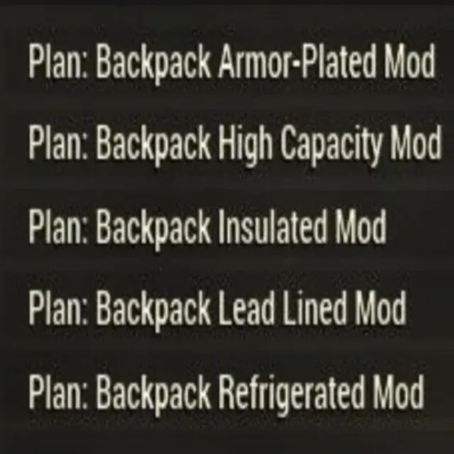 BackPack Plans Fallout 76 Game Items Gameflip