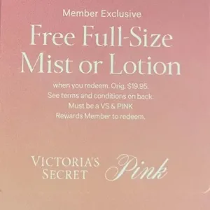 Victoria’s Secret/PINK Free Full Size Mist or Lotion Reward Code
