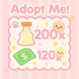 Instant Delivery | Adopt Me 200 Age Up Potion Account | Automatic Delivery