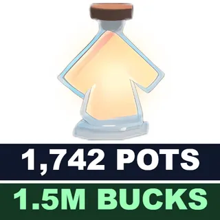 [INSTANT] 1,742 Pots + 1,5M Bucks | Clean Adopt Me Account