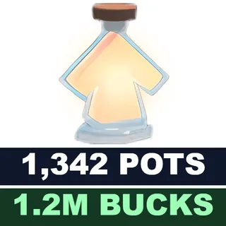 [INSTANT] 1,342 Pots + 1,2M Bucks | Clean Adopt Me Account
