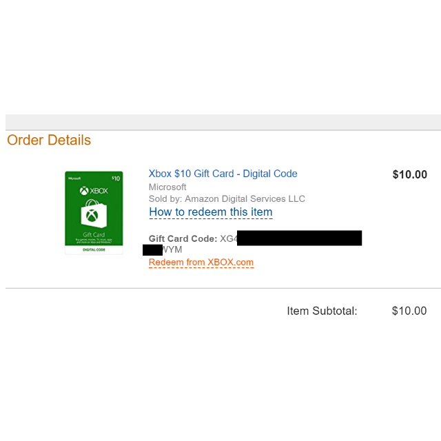 amazon xbox code redeem