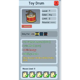 4 BAP TOY DRUM / 4 BEE ABILITY TOY DRUM / BEE SWARM SIMULATOR