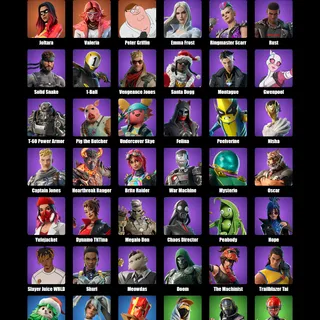 Fortnite Account 42 Skins: Joltara | Valeria | Peter Griffin | Emma Frost | Ringmaster Scarr | Rust | Solid Snake | 1-Ball...