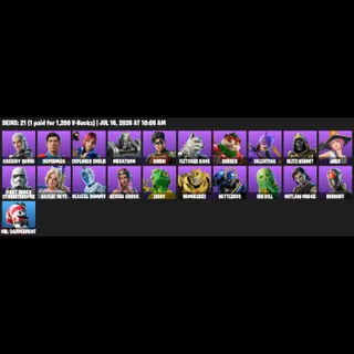 Fortnite Account 21 Skins: Cassidy Quinn | Superman | Explorer Emilie | Megatron | Robin | Fletcher Kane | Cheeks...