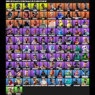 Fortnite Account 102 Skins: Rose Team Leader | Astro Jack | Warpaint | Xander | Travis Scott | Midas | Kado Thorne | Lynx...