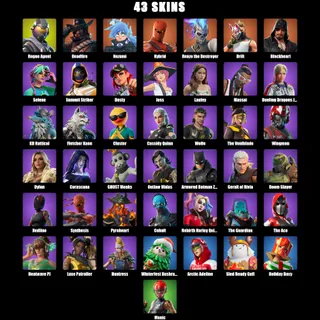 Fortnite Account 43 Skins: Rogue Agent | Deadfire | Nezumi | Hybrid | Renzo the Destroyer | Drift | Blackheart | Selene...