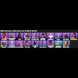 Fortnite Account 19 Skins: Yulejacket | The Foundation (Reforged) | Felina | Santa Dogg | Vanguard Zadie...