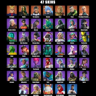Fortnite Account 47 Skins: All Might | Hades | The Ageless | Nezumi | Zeus | Twyn | Paradigm (Reality-659)...