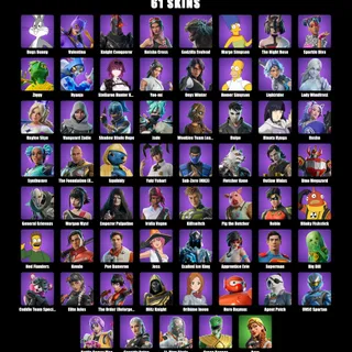 Fortnite Account 61 Skins: Bugs Bunny | Valentina | Knight Conqueror | Keisha Cross | Godzilla Evolved | Marge Simpson...