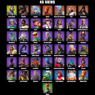 Fortnite Account 43 Skins: Rogue Agent | Deadfire | Nezumi | Hybrid | Renzo the Destroyer | Drift | Blackheart | Selene...