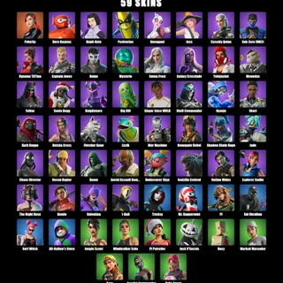 Fortnite Account 59 Skins: Polarity | Hero Baymax | Dupli-Kate | Peelverine | Gwenpool | Joss | Cassidy Quinn...