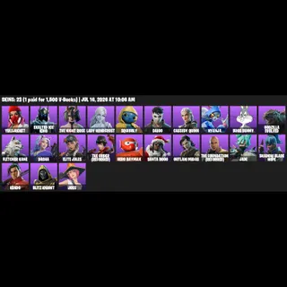 Fortnite Account 23 Skins: Yulejacket | Exalted Ice King | The Night Rose | Lady Windfrost | Squibbly | Daigo...