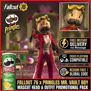 FALLOUT 76 X PRINGLES | Mr. Vault Boy Outfit & Mascot Head skin