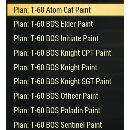 Plan: T-60 BoS Paints Set + Atom Cat Paint+ (T-45 T-51b T60) Military Paint