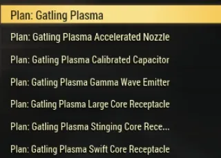 Bundle x6 [Plans: Gatling Plasma Large/Swift/Stinging/Accelerated/Gamma Wave/Calibrated/Core Receptacle]