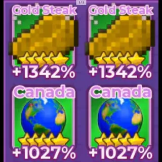 2X 5 STAR GOLD STEAK 1342% // 2X 5 CANADA 1027% - +1 SPEED KEYBOARD ESCAPE
