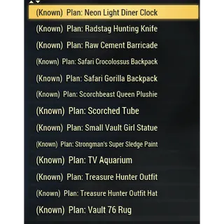 Plan: Mole Treasure Chest Event reward(All 30 tradable plans)