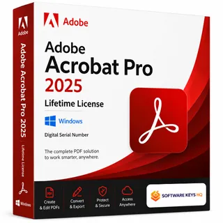 Adobe Acrobat Pro 2025 - Lifetime License (Windows, Digital Serial Number)
